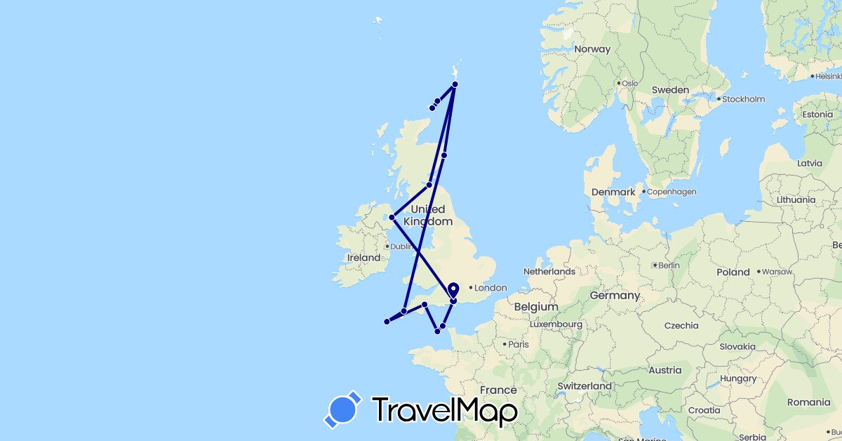 TravelMap itinerary: driving in United Kingdom, Guernsey (Europe)